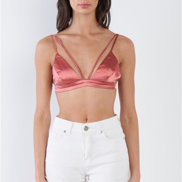 Other - ♥️ Satin Pink Strappy Bralette